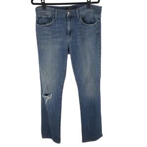 Joe's Jeans The Classic Fit Stretch Mid Rise Straight Leg Distressed Jeans 34